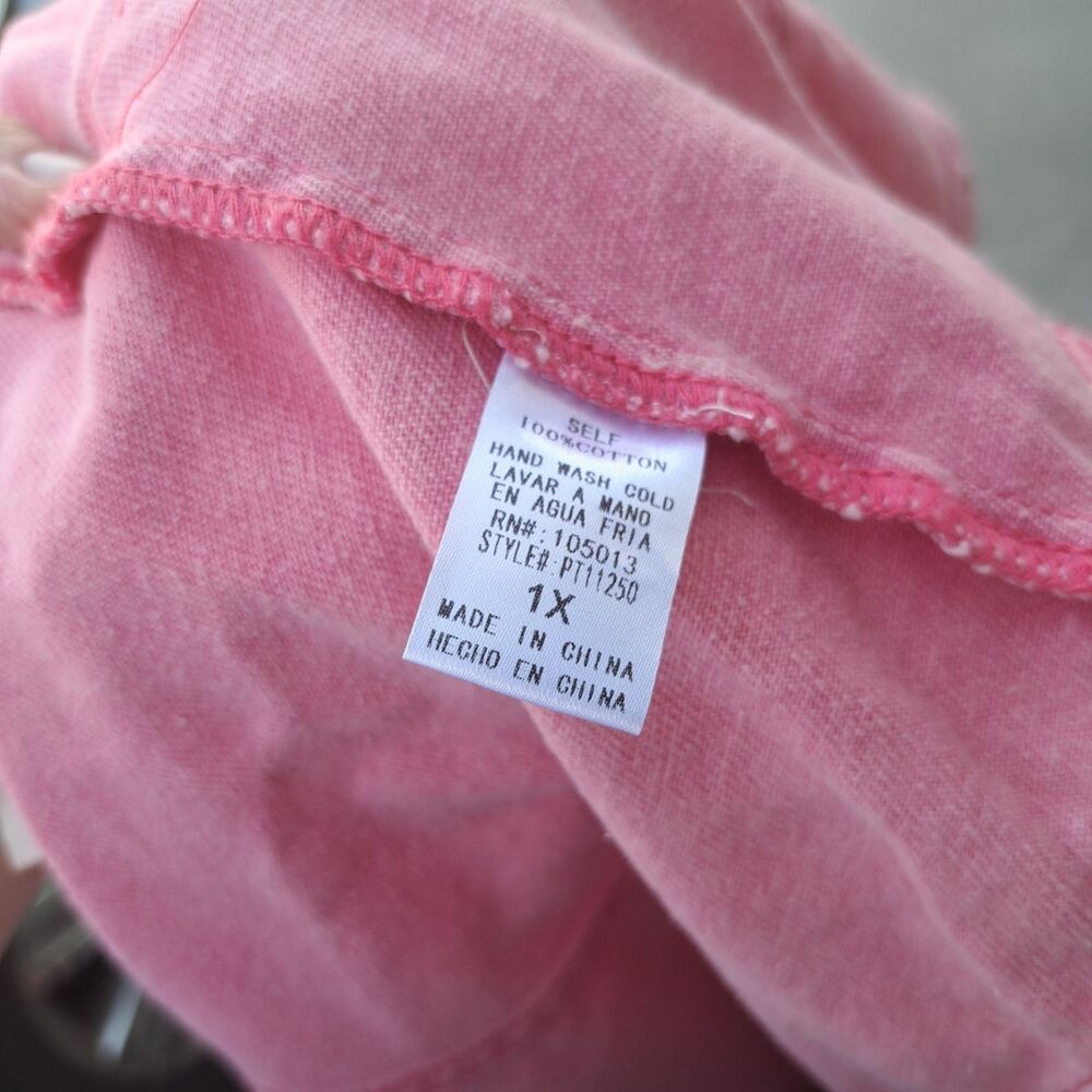 NEW Savanna Jane 1X PLUS SIZE Pink Denim Jacket Women's Pearl Western Cowgirl - Picture 6 of 10